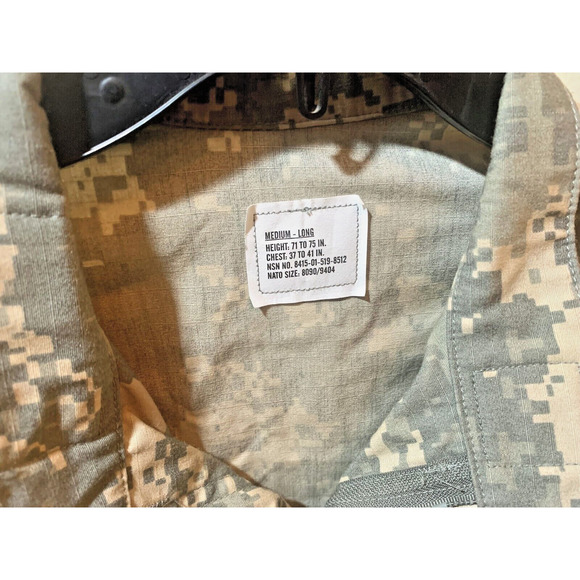 US Army Combat Uniform Coat Shirt ACU Cotton Blend Non FR UCP Medium Long - READ - Picture 4 of 10
